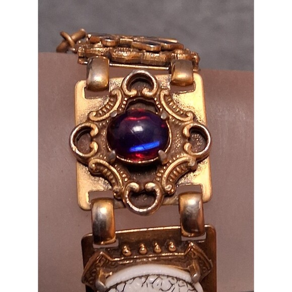 Victorian Revival Panel Bracelet Dragons Breath Buddah Fragonard - Picture 9 of 11